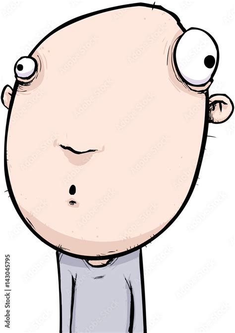 Man With A Giant Head Funny Cartoon Character Illustration Stock Vector