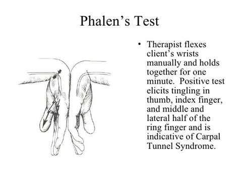 phalens test therapist flexes clients wrists manually