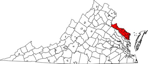 Northern Neck Map Of Virginia Counties Clipart Large Size Png Image
