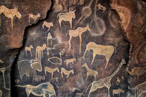 Cave Wall Painting Prehistoric Stock Image Image Of