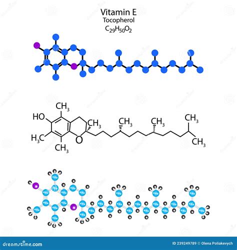 Vitamin E Molecular Structure Tocopherol Skeletal Formula Scientific