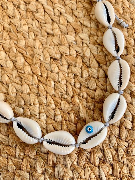 Cowrie Shell Choker Cowry Shell Necklace Shell With Evil Etsy