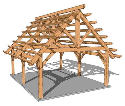 18×24 Timber Frame Pavilion Plan Timber Frame Hq
