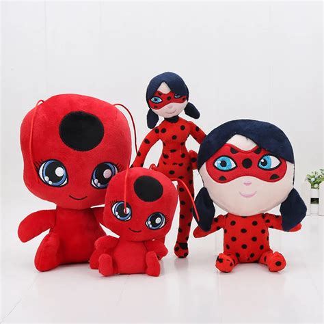 25 Cm New Ladybug And Cat Plagg And Tikki Noir Plush Toy Adrien