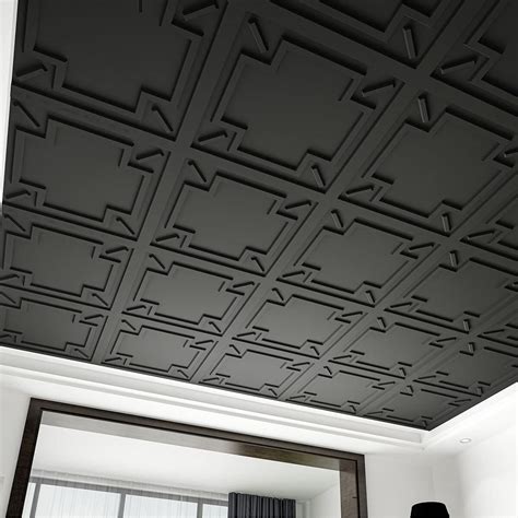 Art3d Decorative Drop Ceiling Tile 2‘x2‘ Glue Up 3d Textured Ceiling Panel Plastic Sheet In