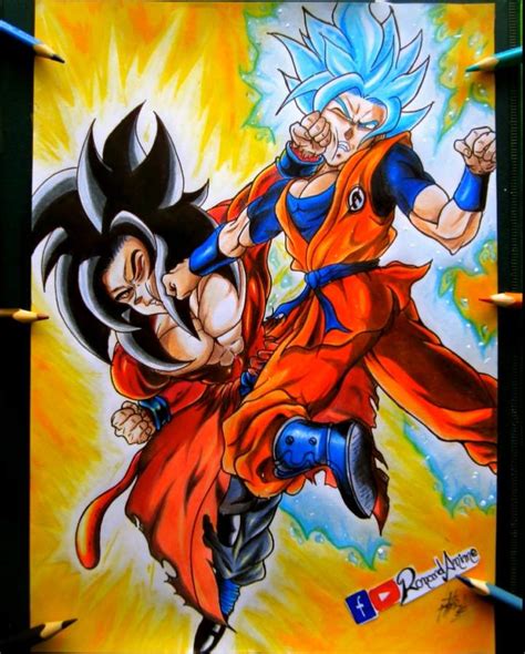 🌀 Dibujo De Goku Xeno Ssj 4 Vs Goku Ssj God Blue Fanart 🌀 Dragon