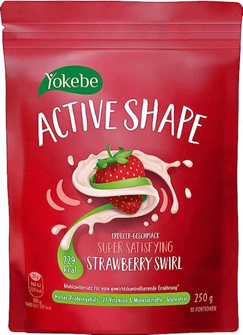 Yokebe Pulver Active Shape Strawberry Swirl Mahlzeitersatz Für Eine Gewichtskontrollierende