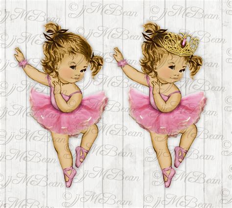 Ballerina Baby Girl Tutu Clip Art Illustration Baby Ballerina Etsy