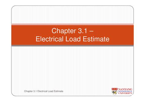 Ee4503 Chapter 31 Electrical Load Estimate Chapter 3 Electrical