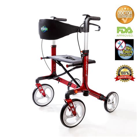 Atlantis Lightweight Rollator Walker With Seat And Wheels Euro Style