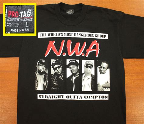 Nwa Straight Outta Compton Vintage T Shirt L Black Rap Hip Hop Etsy
