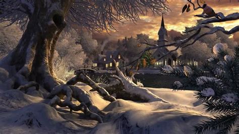 Get Inspired For Night Winter Wonderland Screensaver Wallpaper