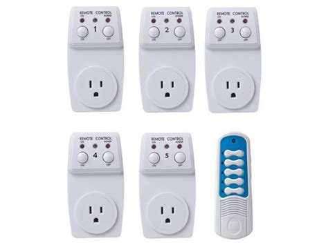 Wireless Remote Control Outlet 5 Pack Remotely Control Power Ac