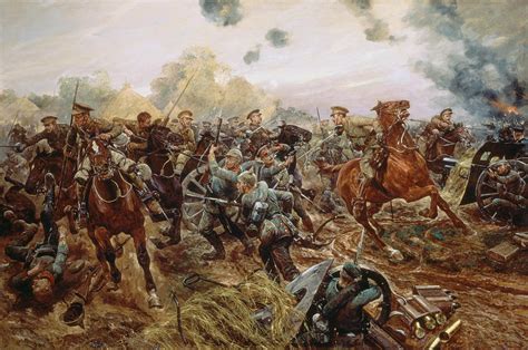 The First Vc Of The European War 1914 Painting By Richard Caton Ii