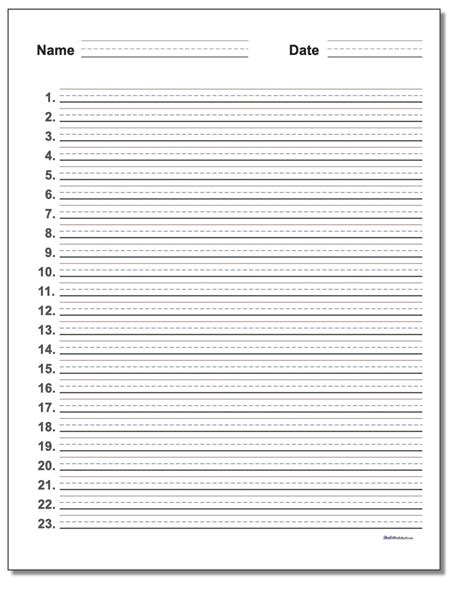 Free Printable Numbered Lined Paper Free Printable Paper
