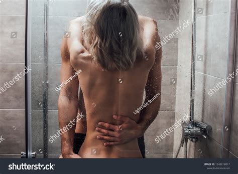Back View Passionate Naked Couple Hugging