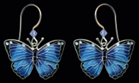 Blue Morpho Butterfly Earrings Dangle