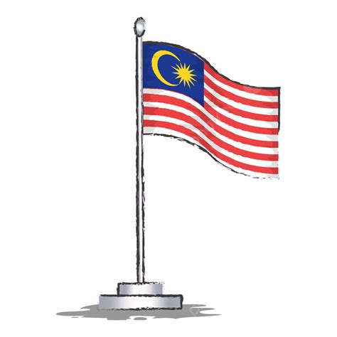 Gambar Ilustrasi Vektor Bendera Malaysia Vektor Bendera Malaysia