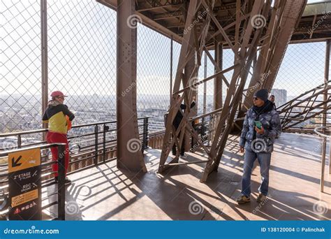 Eiffel Tower Observation Deck Editorial Stock Image Image Of