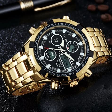 Luxury Wrist Watches Men Top Brand Gold Golden Watches Men Sports