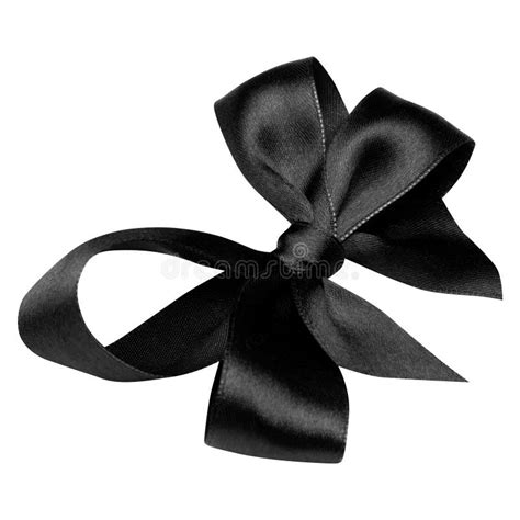Black Ribbon With T Bow Isolated On White Christmas Festive Bow Of