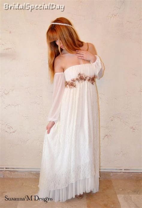 sale boho wedding dress hippie wedding dress alternative wedding ivory wedding dress lace