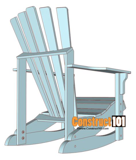 Adirondack Rocking Chair Plans Construct101