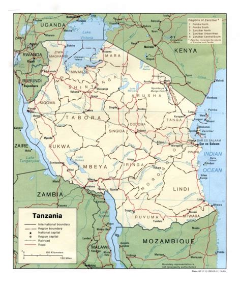 Mapas Politico De Tanzania