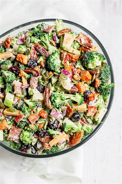 For a simple but sensational side dish, i throw together this refreshing broccoli salad with raisins. Fall Broccoli Salad (with apples, sweet potato and dried ...