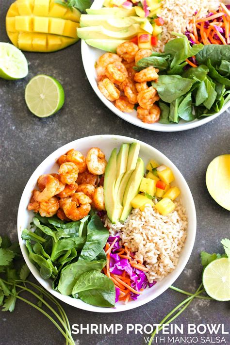 My father is very ill with diabetis and loves his foods (of course). Shrimp Protein Bowl with Mango Salsa | Six Sisters' Stuff ...
