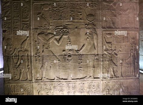 Beautiful Pharaonic Reliefs And Hieroglyphics Carved On The Walls Of