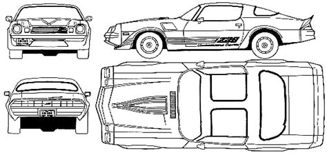 1980 Chevrolet Camaro Z28 Coupe V3 Blueprints Free Outlines