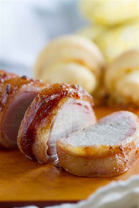 A homemade barbecue sauce adds great flavor. Bacon Wrapped Pork Tenderloin | Express Lane Cooking ...