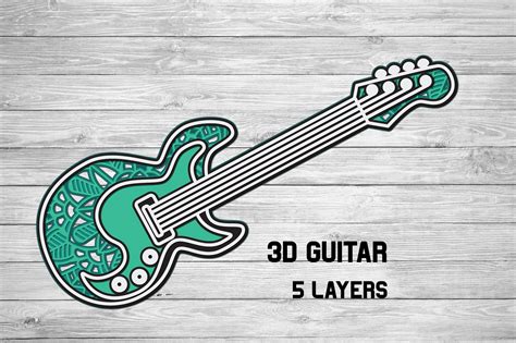 Guitar Svg D Layered Music Svg Cut File Electric Guitar Cut Files Design Bundles