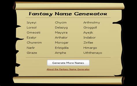 Whether you need a new idea for a fantasy novel or have already written your book, this generator is sure to help you. Fantasy Name Generator - Chrome Web Store