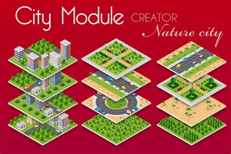 City Module Creator Nature City Graphic By Alexzel · Creative Fabrica