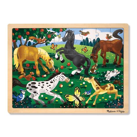 Melissa And Doug 48 Pc Frolicking Horses Wooden Jigsaw Puzzle 0007720
