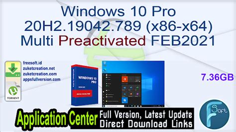 Windows 10 Pro 20h219042789 X86 X64 Multi Preactivated Feb2021