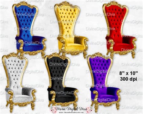 Jewel Tones High Back Chair Royal Throne Velvet Silver Gold Etsy
