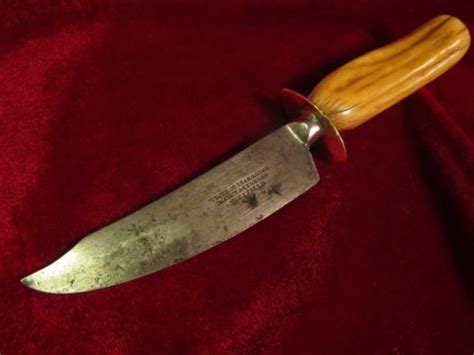 Antique 19th C Sheffield Stag Bowie Skinning Hunting Knife Thos