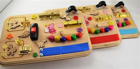 Toddler Busy Board Montessori Activity Board Wooden Sensory Etsy