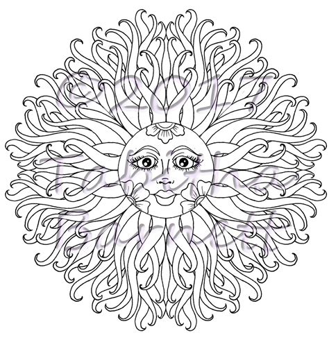 Celestial Sun And Moon Coloring Pages Coloring Pages