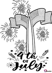 Happy 4th of july fireworks coloring pages. Fireworks flags 4th of July Independence Day coloring page ...