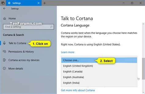 Change Cortana Language In Windows 10 Tutorials