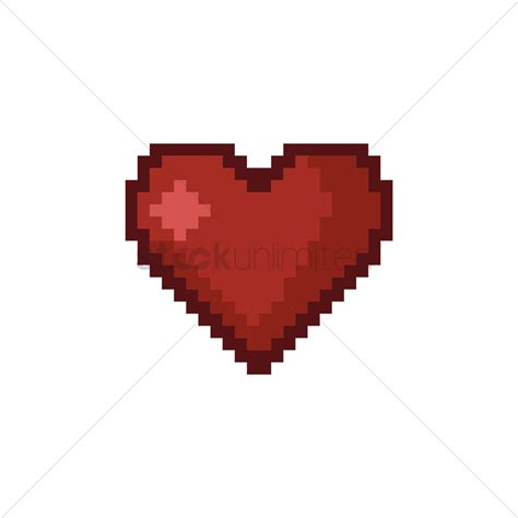 Pixel Art Heart Vector Image 1958455 Stockunlimited