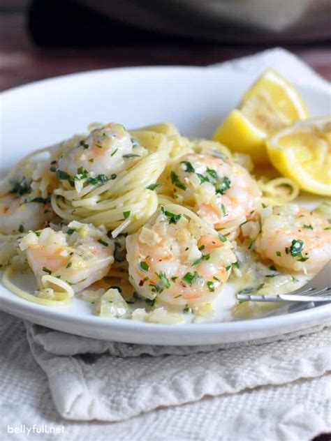 easy shrimp scampi pasta {with lemon cream} belly full