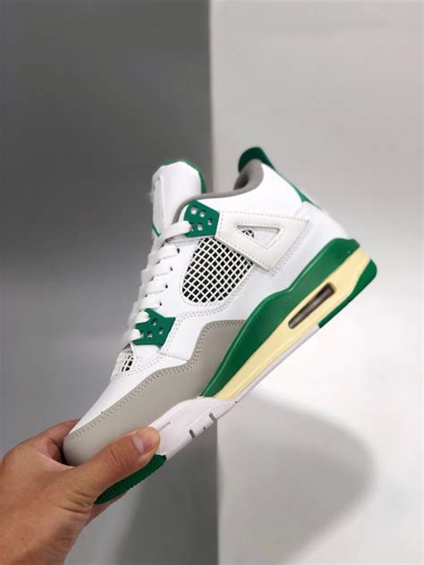 Air Jordan 4 Whitepine Green Neutral Grey Muslin For Sale Sneaker Hello