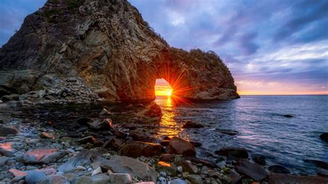 2867406 Cyprus Nature Sea Water Sunset Clouds Beach Stone