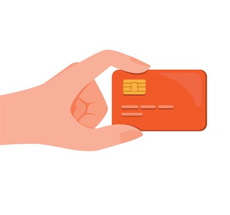 Hand Holding Credit Card Debit Card Or Sim Card Cartoon Flat