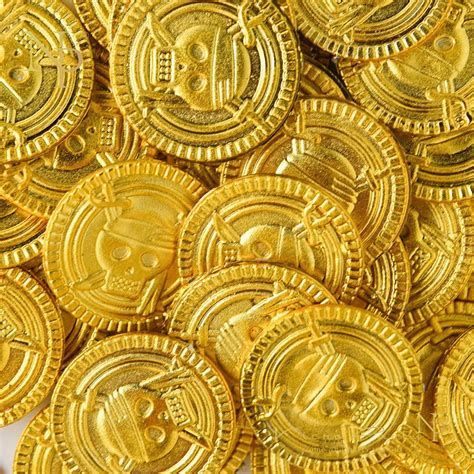 Nicro 50pcs Pirate Treasure Game Gold Coins 2018 Halloween Decoration